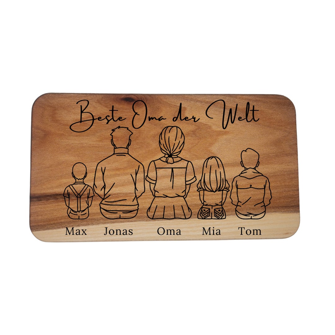 Jausenbrett für Oma, personalisiert, Vatertag, Opa, Geburtstag, Weihnachten, Schwiegervater, Familienbild, Papa, Mama, Muttertag, Frühstück