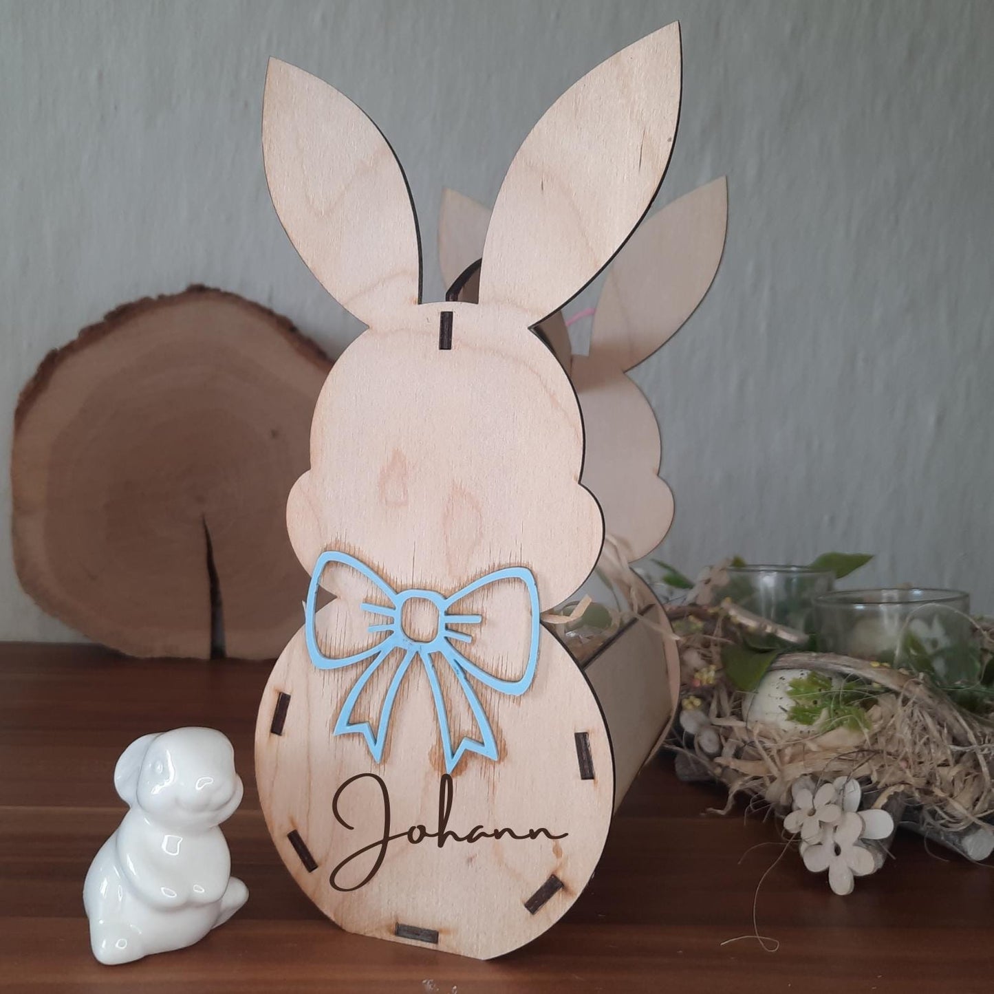 Benutzerdefinierte Osterkörbchen in Hasenform, Ostern, Kinder, Frühling, Osternest, Deko, Junge, Mädchen