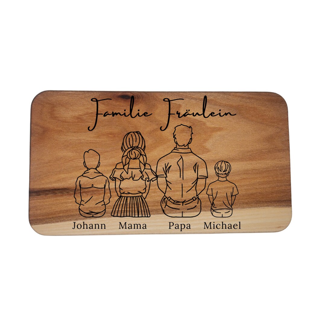 Jausenbrett-Set für die ganze Familie, Vatertag, Opa, Geburtstag, Weihnachten, Familienbild, Papa, Mama, Muttertag, Frühstück