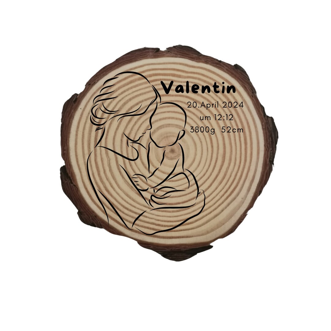 Personalisierte Naturholzscheibe für Mama, als einzigartige Deko, für Mama, Oma, aus Kiefernholz, zum Geburtstag, Muttertag, Weihnachten