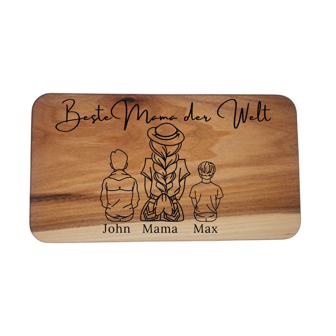Jausenbrett für Mama, personalisiert, Vatertag, Opa, Geburtstag, Weihnachten, Schwiegervater, Familienbild, Papa, Oma, Muttertag, Frühstück