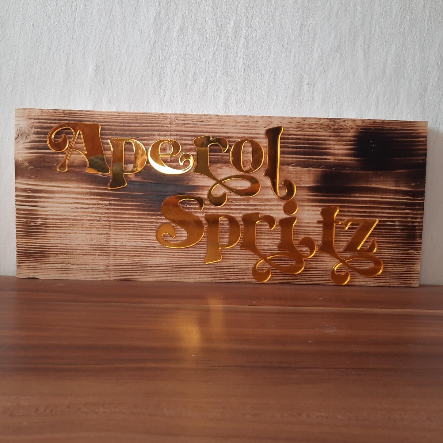 Benutzerdefiniertes Alkohol Schild, Holz Wandkunst, rustikal, personalisiertes Geschenk für Hochzeit, Einzug, Bar, Geburtstag, retro, Aperol