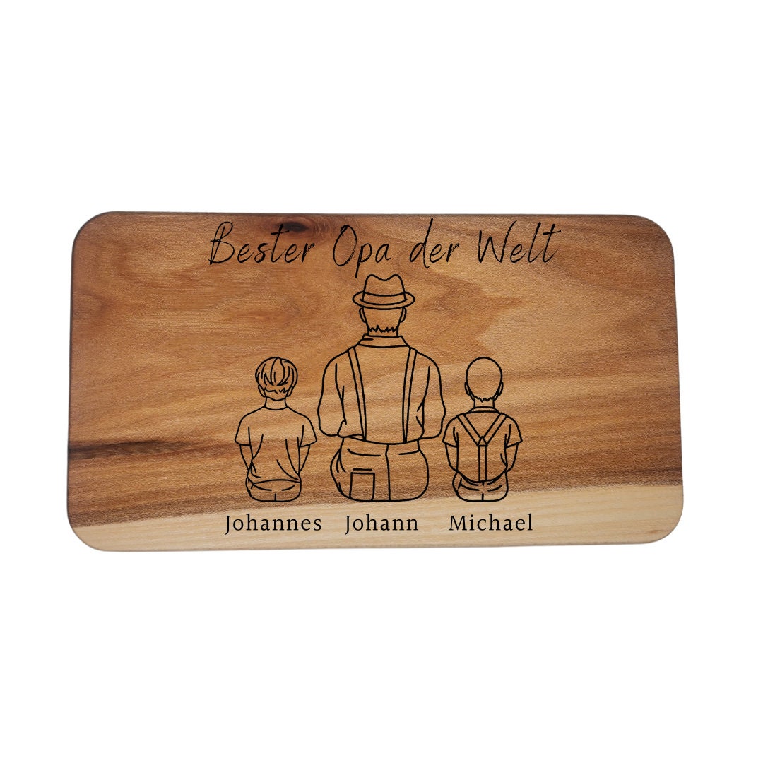 Jausenbrett für Opa, personalisiert, Vatertag, Papa, Geburtstag, Weihnachten, Schwiegervater, Familienbild, Mama, Oma, Muttertag