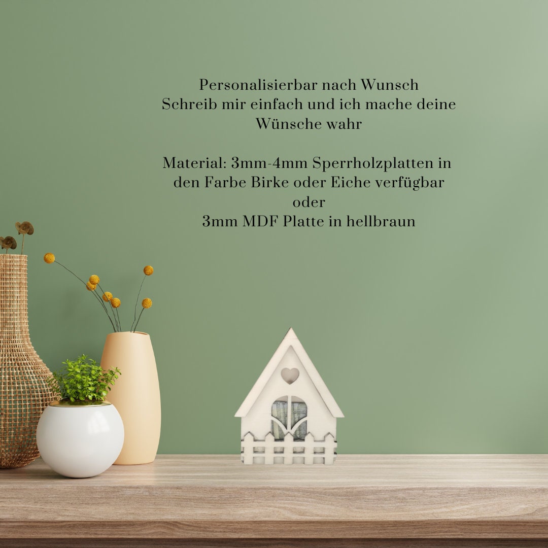 Geldgeschenk Verpackung Haus, für Bauherren, Hochzeitsgeschenk, Geburtstag, aus Holz, personalisierbar