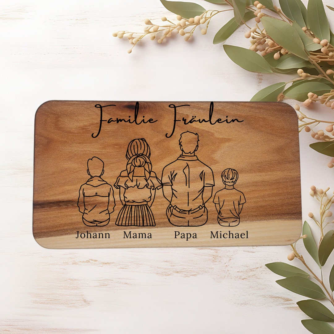 Jausenbrett-Set für die ganze Familie, Vatertag, Opa, Geburtstag, Weihnachten, Familienbild, Papa, Mama, Muttertag, Frühstück